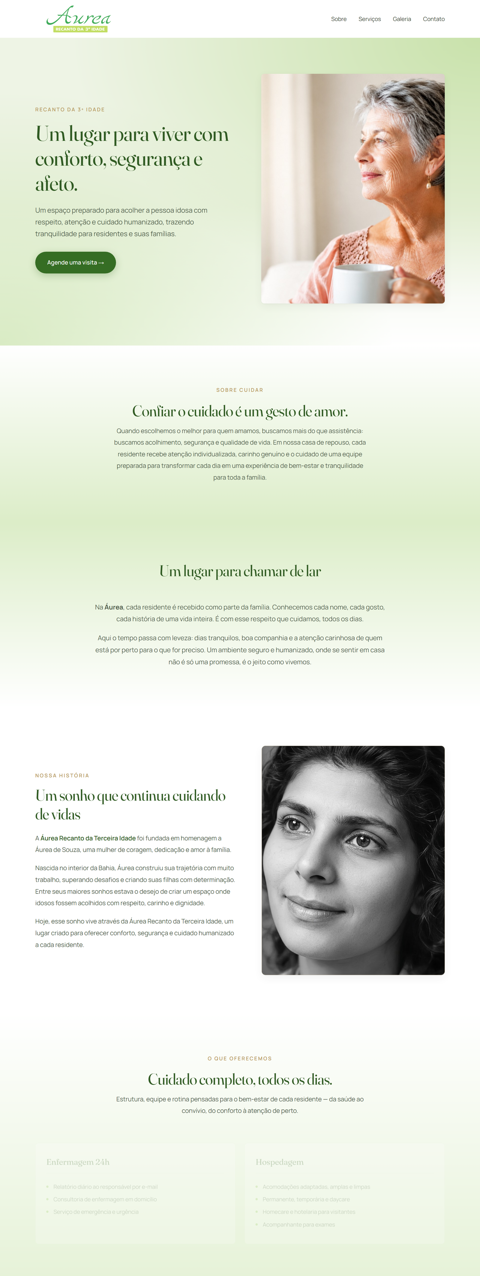 Site institucional da Áurea Recanto da 3ª Idade